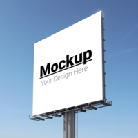 Horizontal Billboard Mockup with Clear Sky Backdrop psd