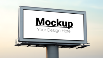 Horizontal Billboard Design against Open Sky psd