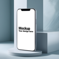 Sleek Smartphone Display on Subtle Bluish-Gray Backdrop psd