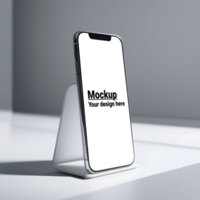 Elegant smartphone mockup on a minimalistic gray background psd