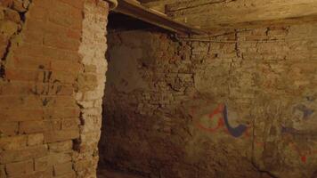 Old Venetian passageway with single illuminating lamp video