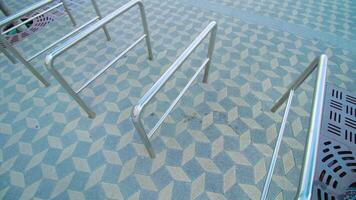 Handrails preventing cars to drive on pavement in Ljubljana video