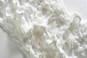 White foam texture forming bubbles on the surface photo