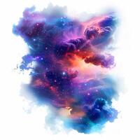 Colorful space cloudscape with stars forming in nebula photo