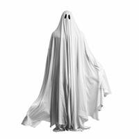 Ghost standing with white sheet covering body photo