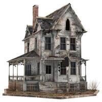 Old abandoned house falling apart showing signs of neglect photo