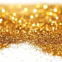 Golden glitter texture creating sparkling festive bokeh background photo