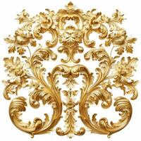 Golden floral ornament creating luxurious and elegant pattern photo