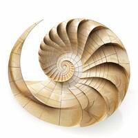 Nautilus shell showing mathematical fibonacci sequence spiral photo