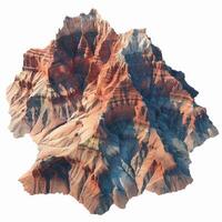 Sunlight illuminating colorful layers of rock formation photo