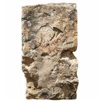Ancient petroglyphs carved on weathered stone surface representing prehistoric art photo