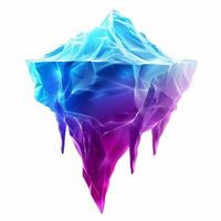 Polygonal iceberg floating with hidden danger, climate change concept photo