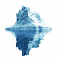 Large iceberg floating on calm water with reflection photo