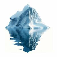 Majestic iceberg floating in calm ocean waters with reflection photo