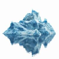 Large iceberg floating on calm water with reflection photo