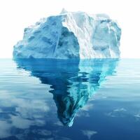 Large iceberg floating with reflection in the ocean photo