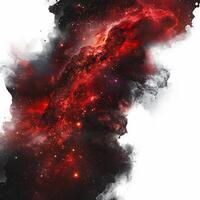 Red nebula, stars and dark dust clouds creating stunning deep space image photo
