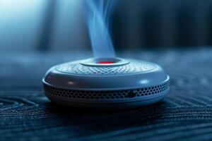 White electronic mosquito repellent diffuser is releasing a repellent substance photo