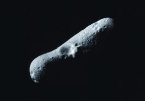 Asteroid and its surface 3D illustration background photo