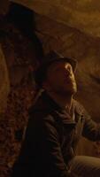 Embarking on a Journey of Discovery by Exploring Enigmatic Caves with Early Light at Dusk video