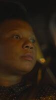 An Introspective Moment Reflecting in a Vehicle at Night with City Lights Surrounding video