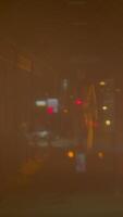 A captivating and mysterious foggy scene unfolds at a nearly empty train station setting video