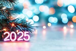christmas background with text 2025. photo