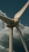 A Wind Turbine Standing Tall Against a Dramatic and Beautiful Cloudy Sky in the Background video