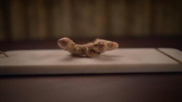 Ginger Root on Display A Natural and Healthful Ingredient for Cooking and Wellbeing video
