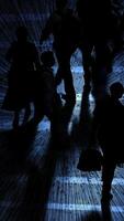 Dynamic Shadows of Movement Under Intriguing Blue Lighting That Captivates the Eye video