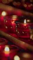 Illuminated Candles in a Soft and Warm Glow Effortlessly Creating a Serene Atmosphere video