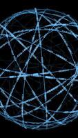 An Abstract Digital Network Sphere Set Against a Deep Black Background for Contrast video