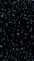 An Abstract Composition Featuring Randomly Arranged Letters Displayed on a Dark Background video