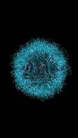This is an Abstract Blue Sphere complete with Radiating Lines forming a dynamic visual video