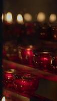 Glowing Red Candles Creating a Serene and Tranquil Atmosphere in the Evening Time video