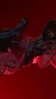 An Abstract Composition Featuring Bold Dark Elements Set Against a Vibrant Red Background video