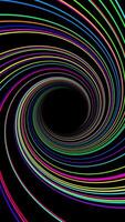 A vibrant and colorful abstract design featuring a dynamic spiral pattern full of energy and depth video