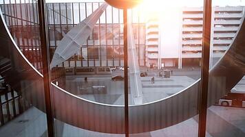 Modern Architecture That Features a Spacious and Large Circular Window Display for All video