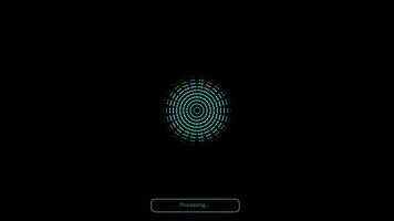 Futuristic Loading Screen Featuring a Dark Background and a Progress Indicator Displayed video