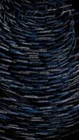 An Abstract Spiral Comprising Text and Lines Set Against a Dark Background for Impact video