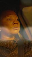 A Thoughtful and Contemplative Moment While Sitting Inside a Car on an Evening Drive video