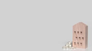 The House and coins for property or investment concept 3d rendering. photo
