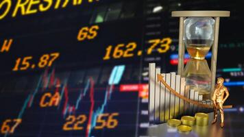 The chart and gold coins for Business concept 3d rendering. photo