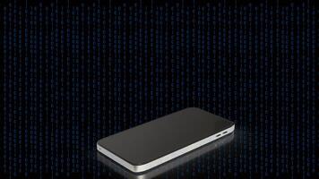 The smart phone on digital background for technology concept 3d rendering. photo