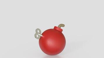 The Red Bomb and wind up on white Background 3d rendering. photo