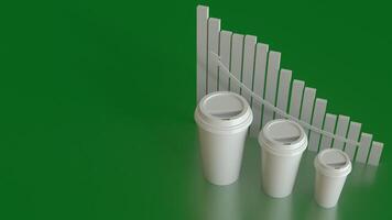 The Coffee cup and chart for food and Health concept 3d rendering. photo
