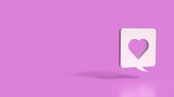 The heart icon in balloon text on pink background for love concept 3d rendering. photo