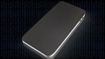 The smart phone on digital background for technology concept 3d rendering. photo