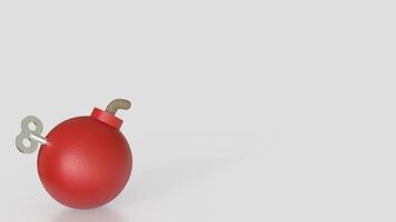 The Red Bomb and wind up on white Background 3d rendering. photo