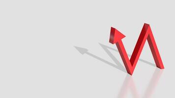 The red wave arrow for Business concept 3d rendering. photo